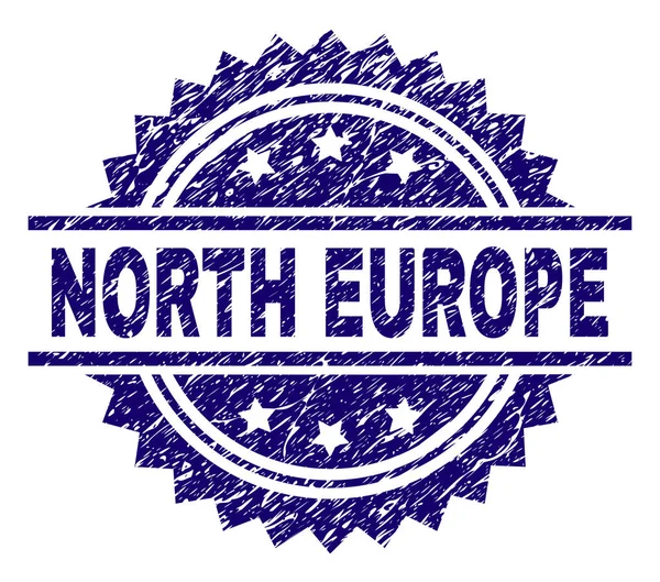 Grunge Timbre cachet texturé EUROPE DU NORD — Image vectorielle