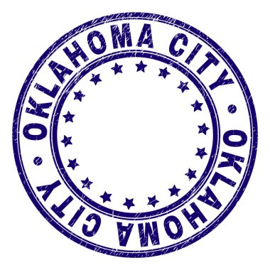 Dokulu Oklahoma City damga mühür yuvarlak çizik