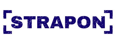 Grunge Strapon damga mühür köşeleri içinde dokulu