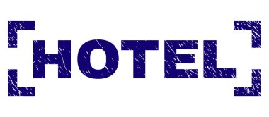 Dokulu Hotel damga mühür köşeler arasında çizik