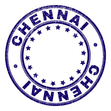 Dokulu Chennai yuvarlak damga mühür çizik