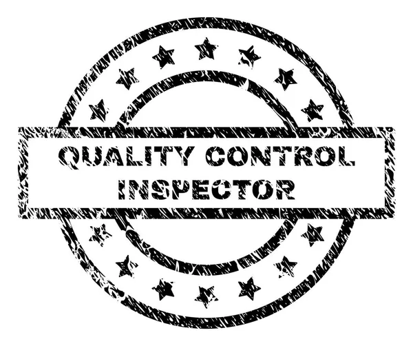Grunge texturerat kvalitetskontroll inspektör stämpelplatta — Stock vektor