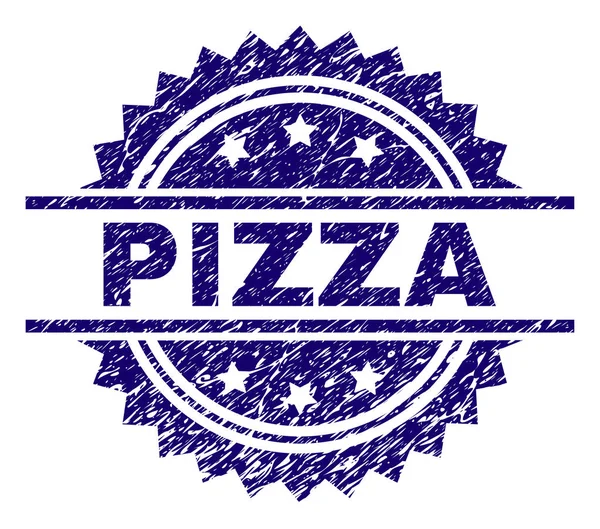 Grunge Pizza damga mühür dokulu — Stok Vektör