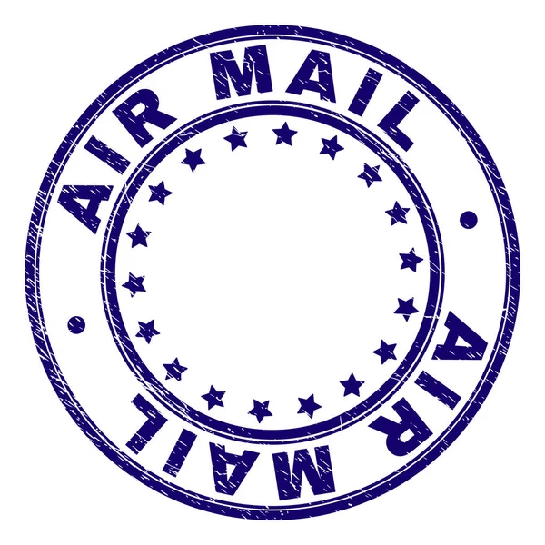 Grunge texturierte Luftpost runde Briefmarke Siegel — Stockvektor