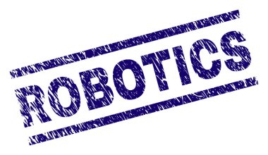 Grunge robotik damga mühür dokulu