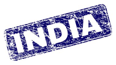 Yuvarlatılmış dikdörtgen damga çizilmiş Hindistan çerçeveli