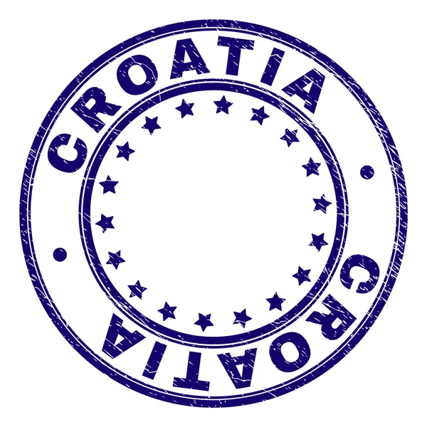 Scratched Textured CROATIA Round Stamp Seal — Stock Vector