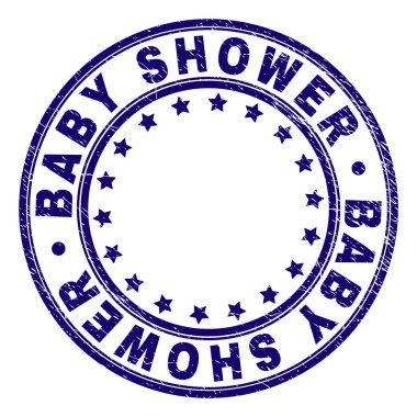 Bebek duş damga mühür yuvarlak grunge dokulu