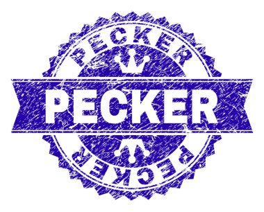 Dokulu ağaçkakan damga mühür kurdele ile çizik