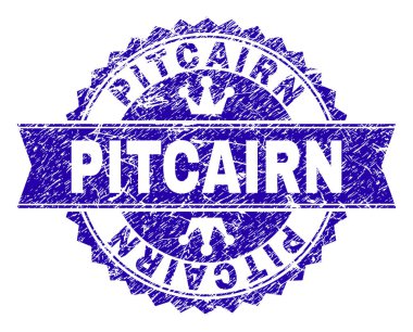 Grunge Pitcairn damga mühür kurdele ile dokulu