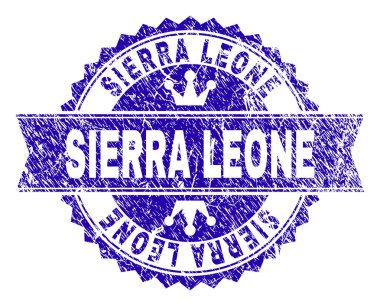 Grunge Sierra Leone damga mühür kurdele ile dokulu