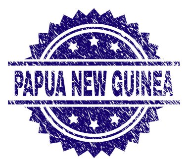 Papua Yeni Gine damga mühür grunge dokulu