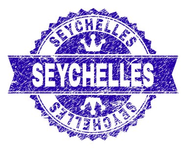 Dokulu Seyşeller damga mühür kurdele ile çizik