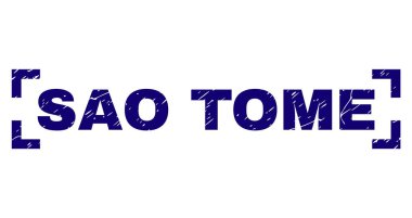 Grunge Sao Tome damga mühür köşeler arasında dokulu