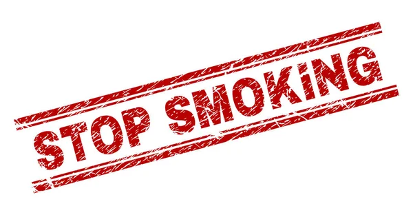 Sello de sello con textura rayada STOP SMOKING — Vector de stock