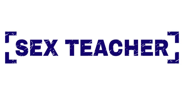 Graffiato strutturato SEX TEACHER sigillo timbro all'interno di angoli — Vettoriale Stock