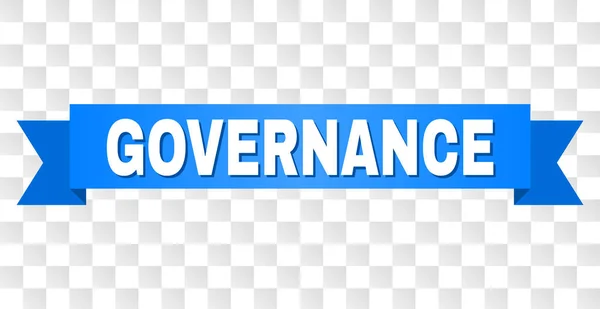 Governance Text Auf Einem Band Mit Weißer Bildunterschrift Und Blauem — Stockvektor