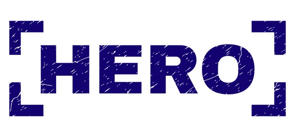 Sello de sello HERO texturizado grunge entre esquinas — Vector de stock