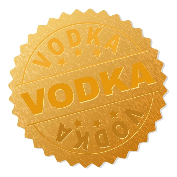 Goldene Wodka-Medaillonmarke — Stockvektor