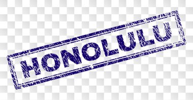 Grunge Honolulu dikdörtgen damgası