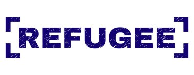 Dokulu mülteci damga mühür köşeleri içinde çizik