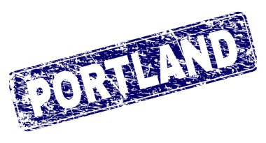 Yuvarlatılmış dikdörtgen damga grunge Portland çerçeveli