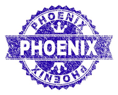 Dokulu Phoenix damga mühür kurdele ile çizik