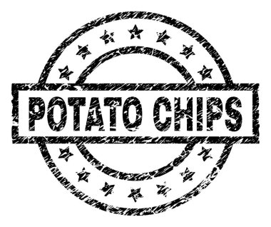 Çizik dokulu patates cipsi damga mühür