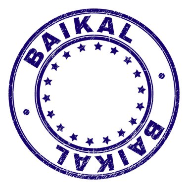 Dokulu baykal yuvarlak damga mühür çizik