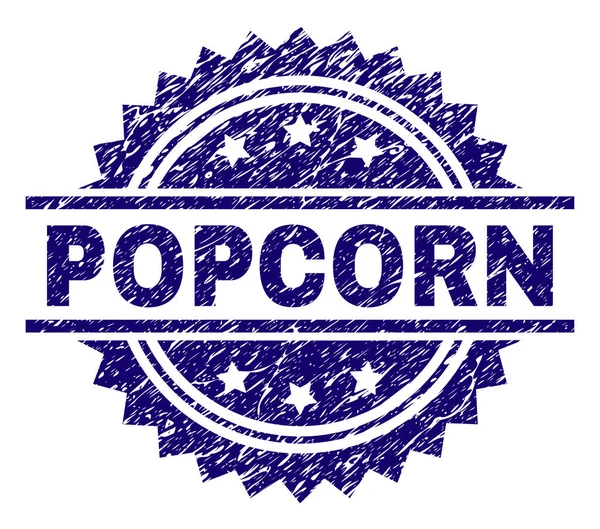 Sceau texturé rayé de timbre de POPCORN — Image vectorielle