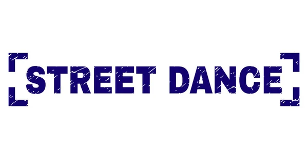 Karcos texturált Street Dance pecsétbélyeg között sarkok — Stock Vector