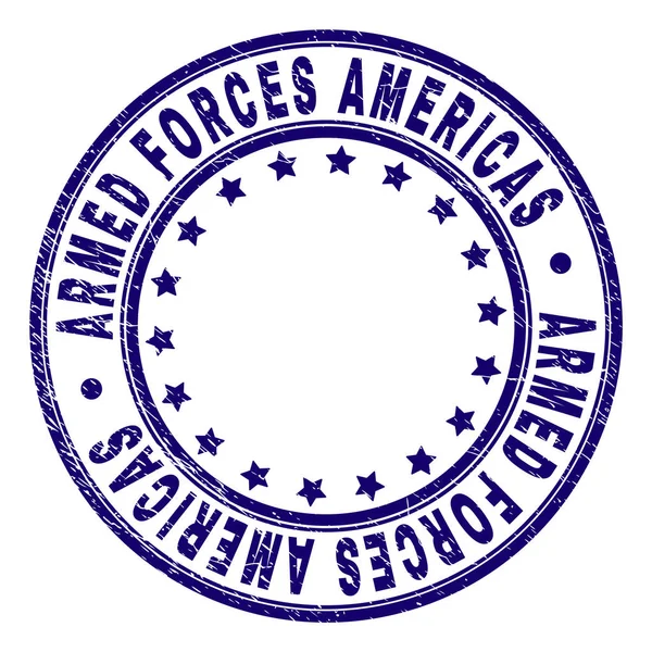 格朗格纹理武装部队美洲圆形邮票印章 — 图库矢量图片