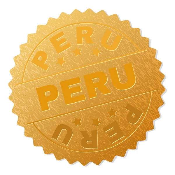 Peru złoty znaczek stempel — Wektor stockowy