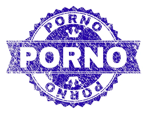 Sello de sello PORNO con textura grunge con cinta — Vector de stock