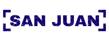 Dokulu San Juan damga mühür köşeler arasında çizik