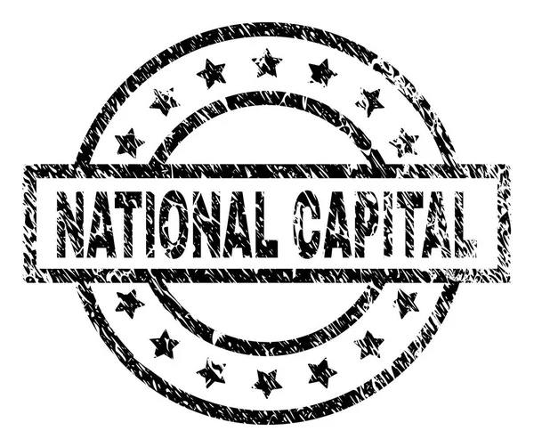 Sigillo francobollo NAZIONALE CAPITALE strutturato graffiato — Vettoriale Stock