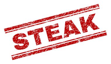 Grunge biftek damga mühür dokulu