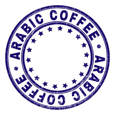 Dokulu Arapça kahve damga mühür yuvarlak çizik