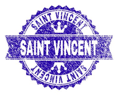 Kurdele ile dokulu Saint Vincent damga mühür çizik