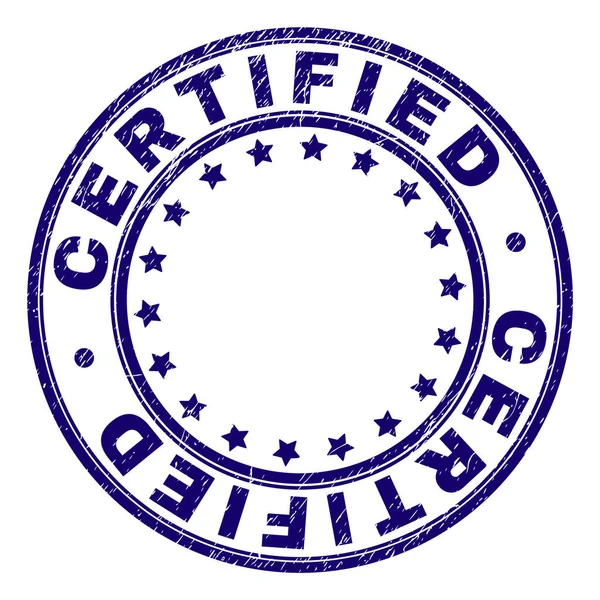 Grunge texturierte zertifizierte runde Stempel Siegel — Stockvektor