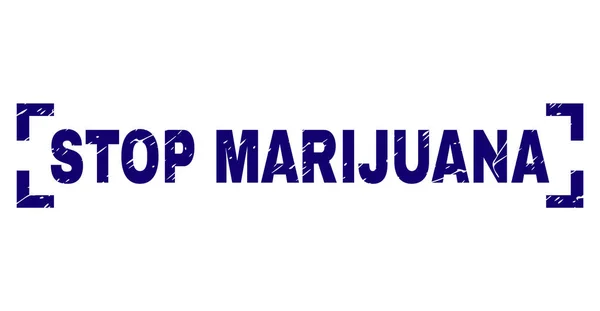 Grunge Textured STOP MARIJUANA Sello de sello entre esquinas — Archivo Imágenes Vectoriales