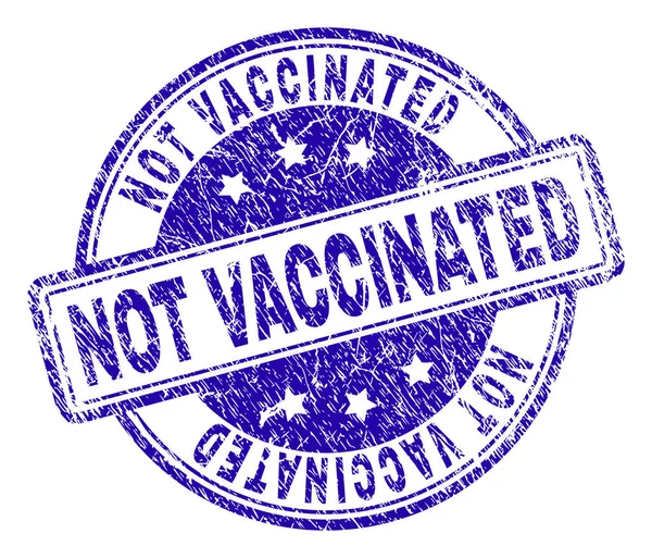 Gekrast getextureerde niet gevaccineerde stempel-zegel — Stockvector