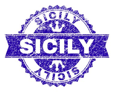 Grunge Sicilya damga mühür kurdele ile dokulu