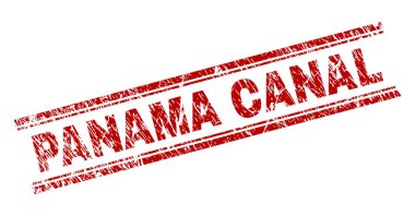 Dokulu Panama Kanalı damga mühür çizik