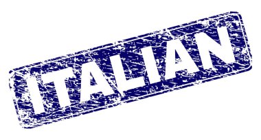 Yuvarlatılmış dikdörtgen damga grunge İtalyanca çerçeveli