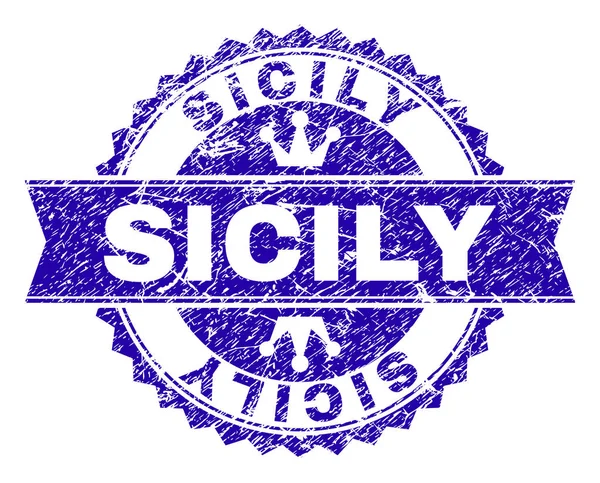 Grunge Sicilya damga mühür kurdele ile dokulu