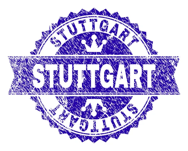 Grunge texturierte stuttgart Briefmarke mit Schleife — Stockvektor