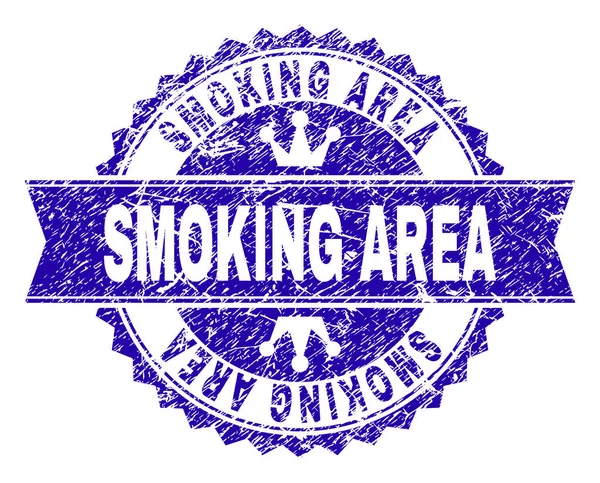 Sceau d'étanchéité avec ruban Grunge Textured SMOKING AREA — Image vectorielle