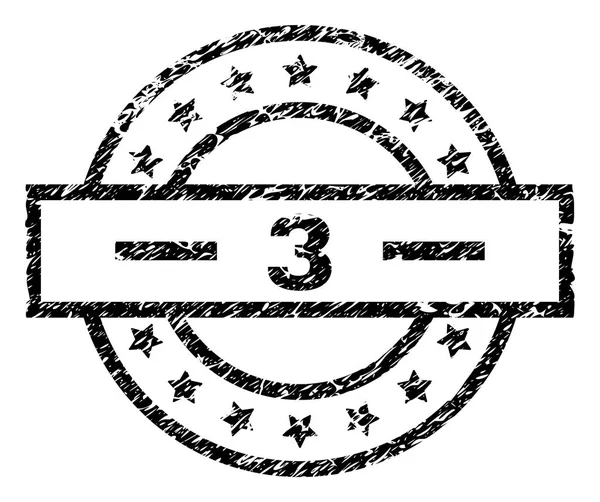 Grunge texturizado selo de 3 selos — Vetor de Stock
