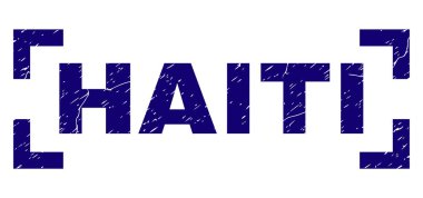 Dokulu Haiti damga mühür köşeler arasında çizik